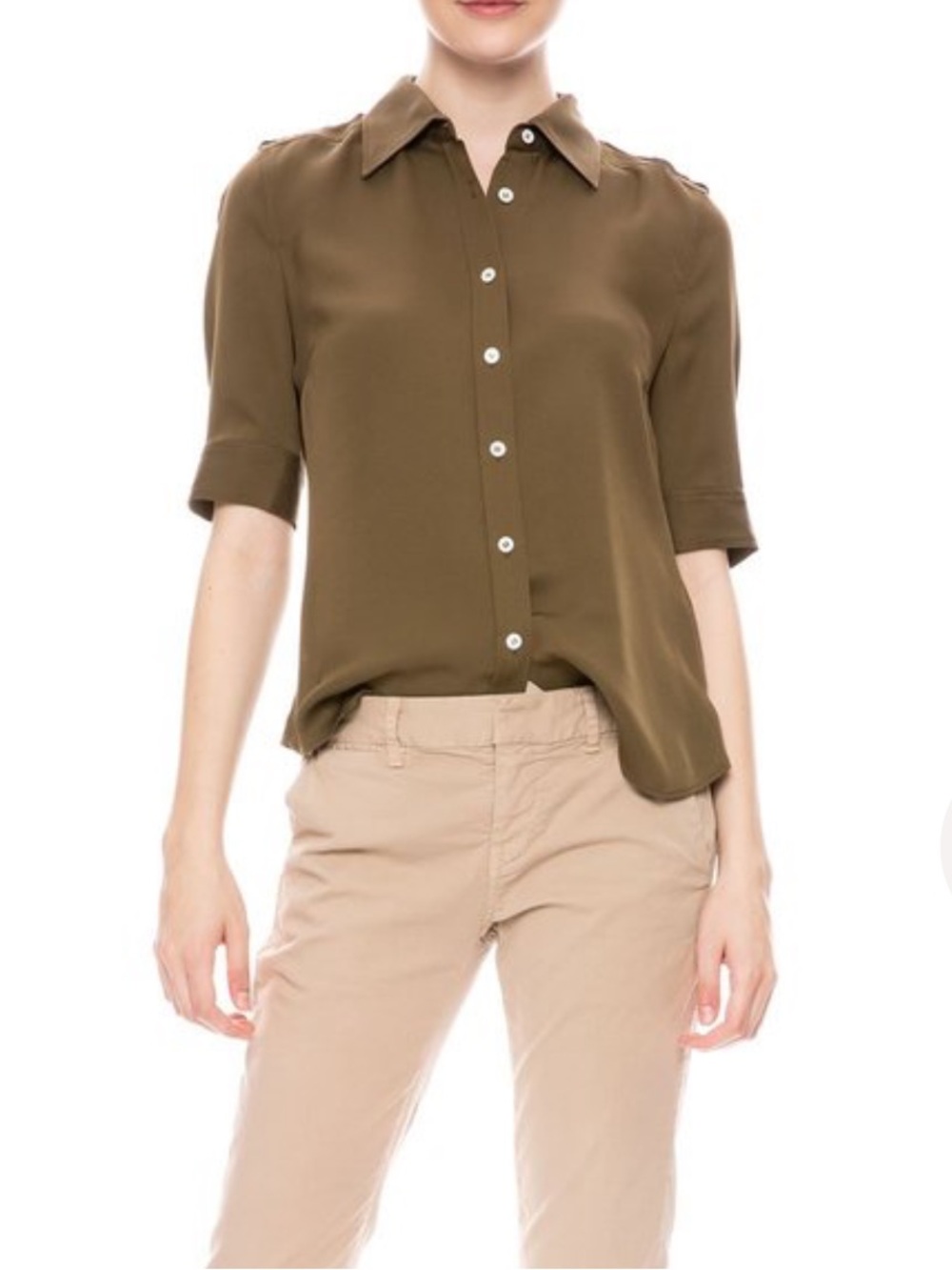 FRAME Epaulet’ 70s silk shirt